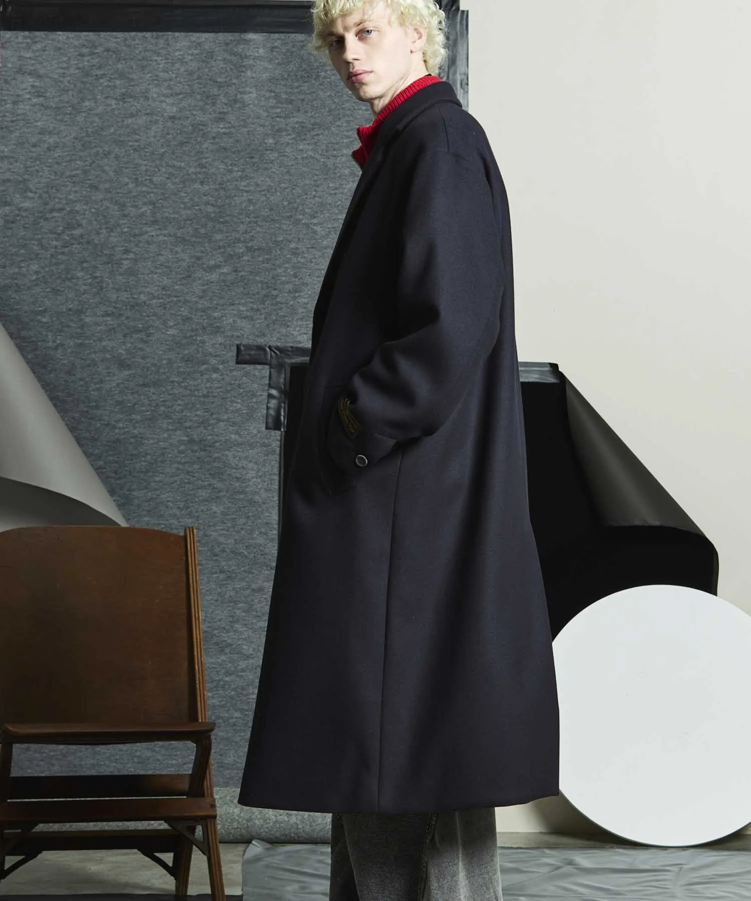 【24AW PRE-ORDER】Super170s Prime-Over Melton Chesterfield Coat