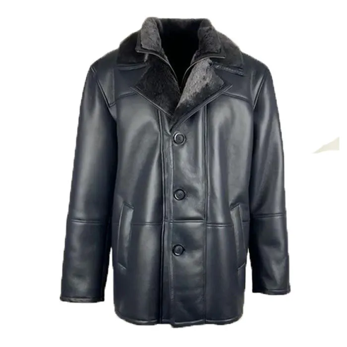 Alex's Black Shearling Driving Coat