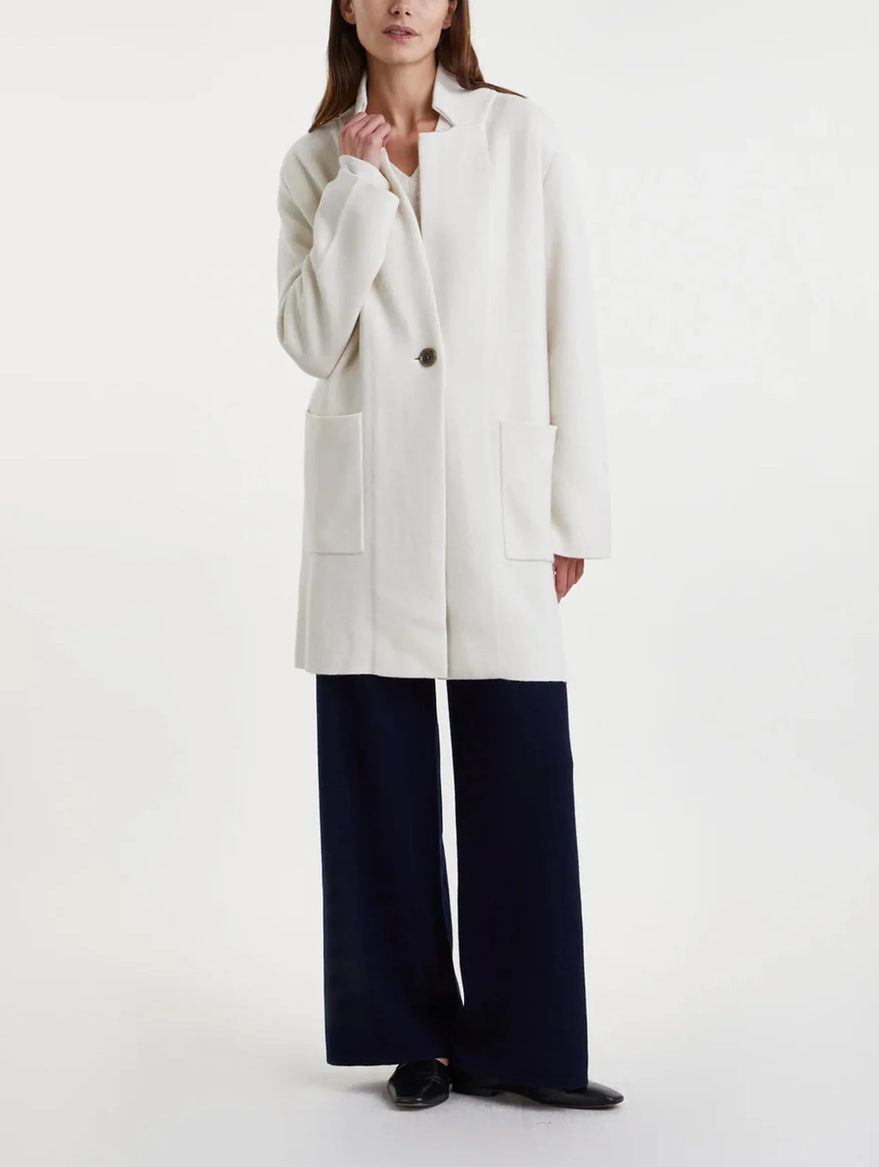 Anni Cashmere Cardigan Coat in Cream