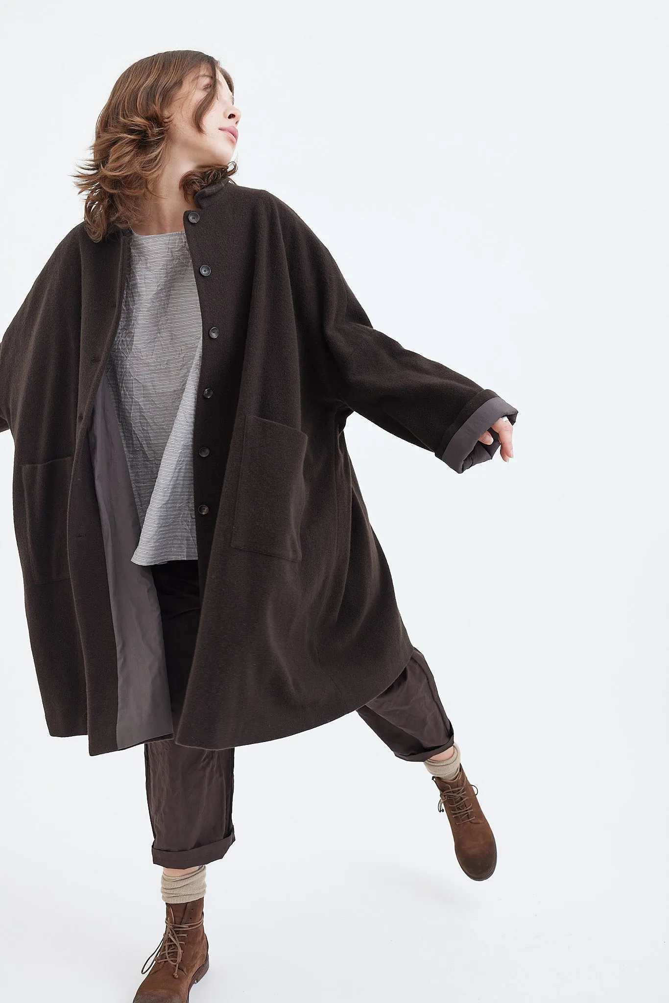 Apuntob - Virgin Wool Cashmere Coat - P1738/TS722