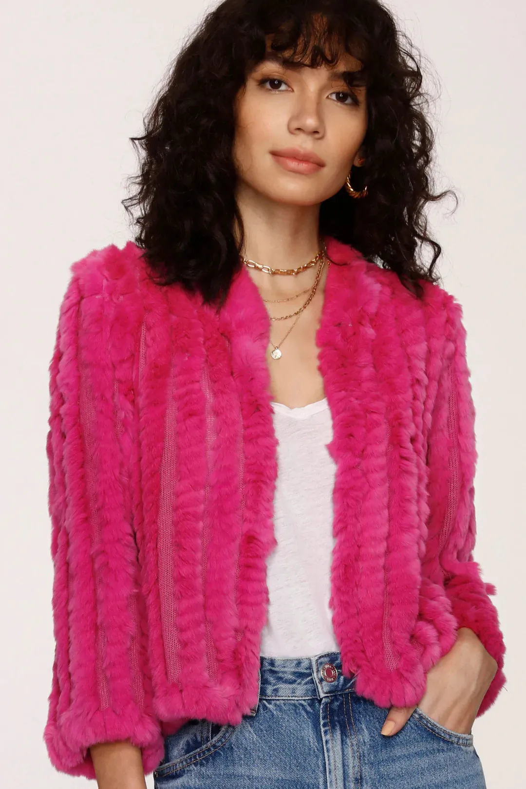 Azalea Rosa Fur Jacket