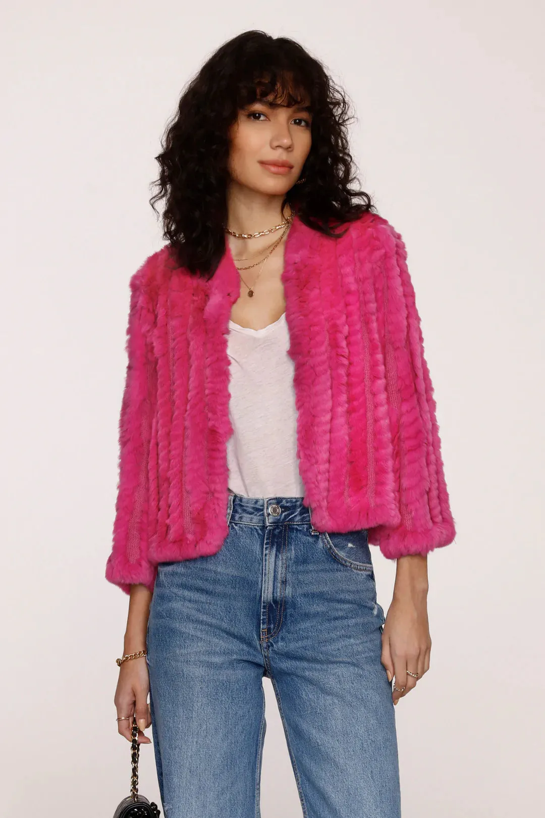 Azalea Rosa Fur Jacket