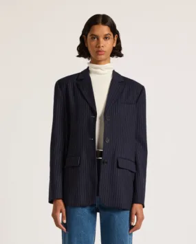 Bailey Pinstripe Blazer Navy