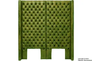 Beauchamp Buttoned Courtyard Leather Headboard Olive Green