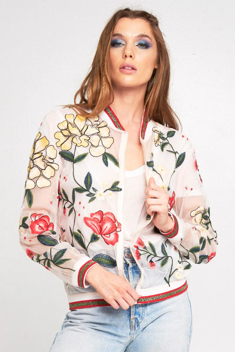 Belleza Embroidered Jacket-cream