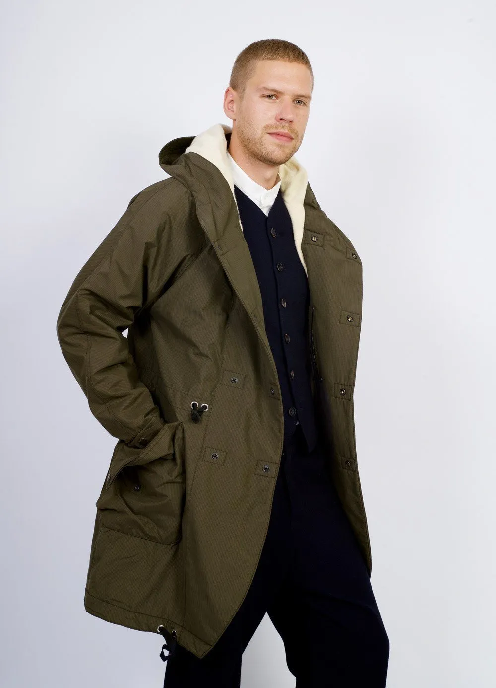 BJARNE | Hooded Wool Lined Coat | Tech Army