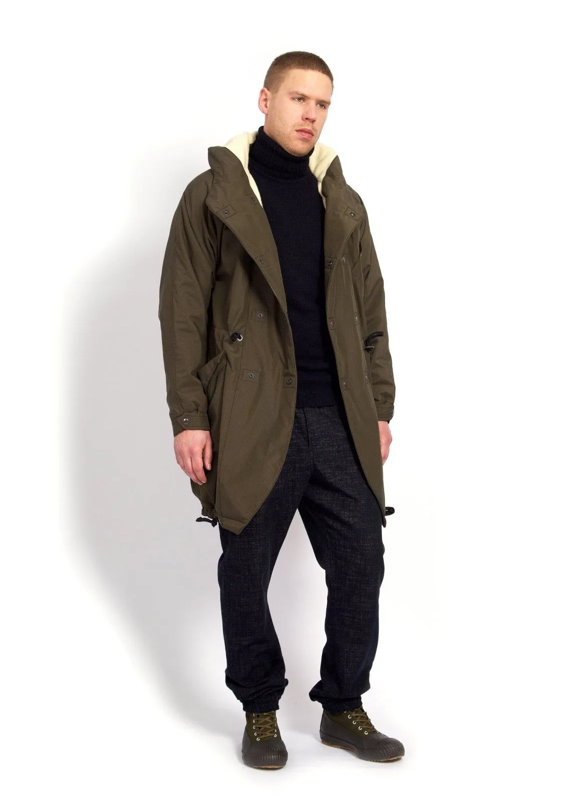 BJARNE | Hooded Wool Lined Coat | Tech Army