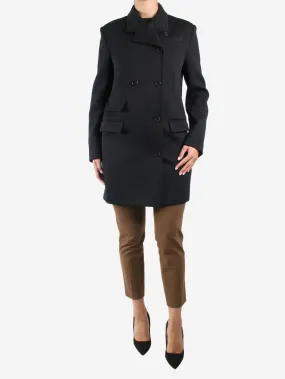 Black double-breasted coat - size S