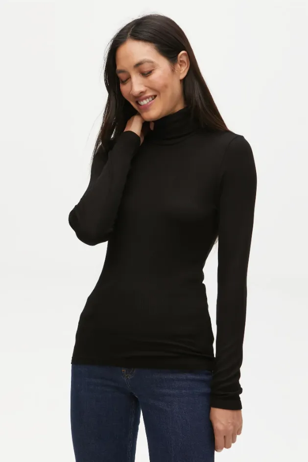 Black Gail Ribbed Turtleneck