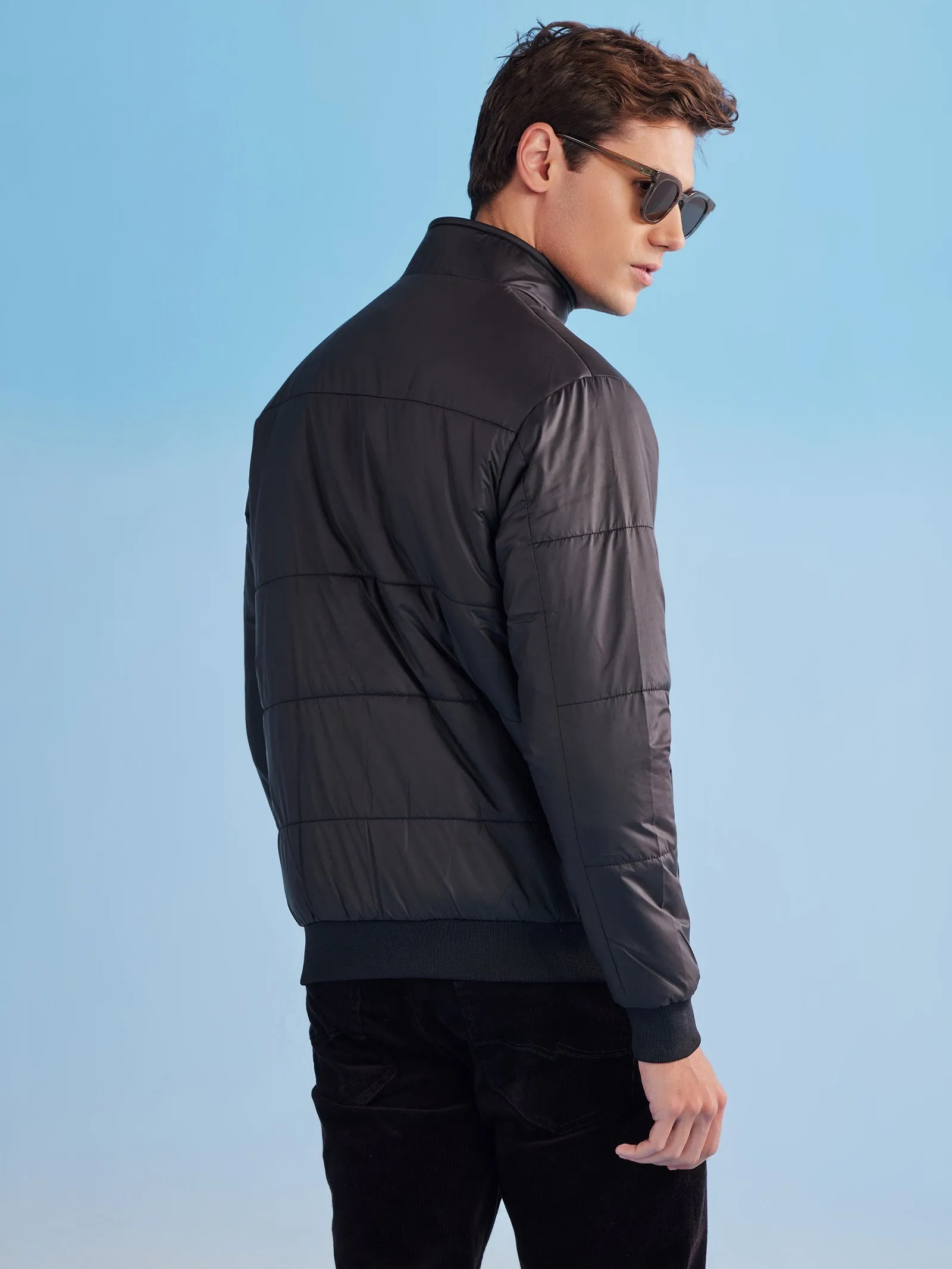 Black Quilted Packable Jacket