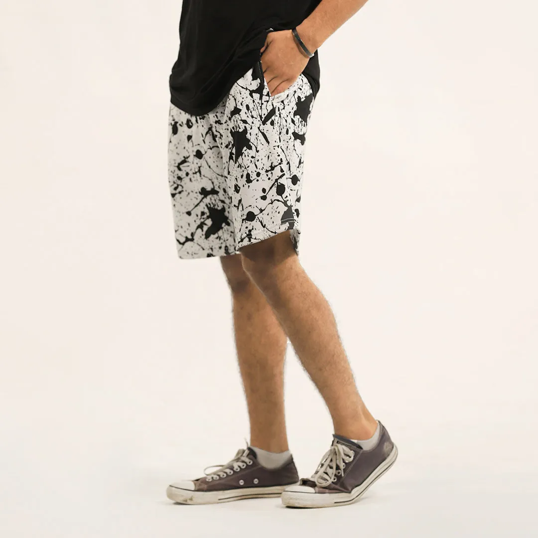 Black Splash Relax Fit Shorts