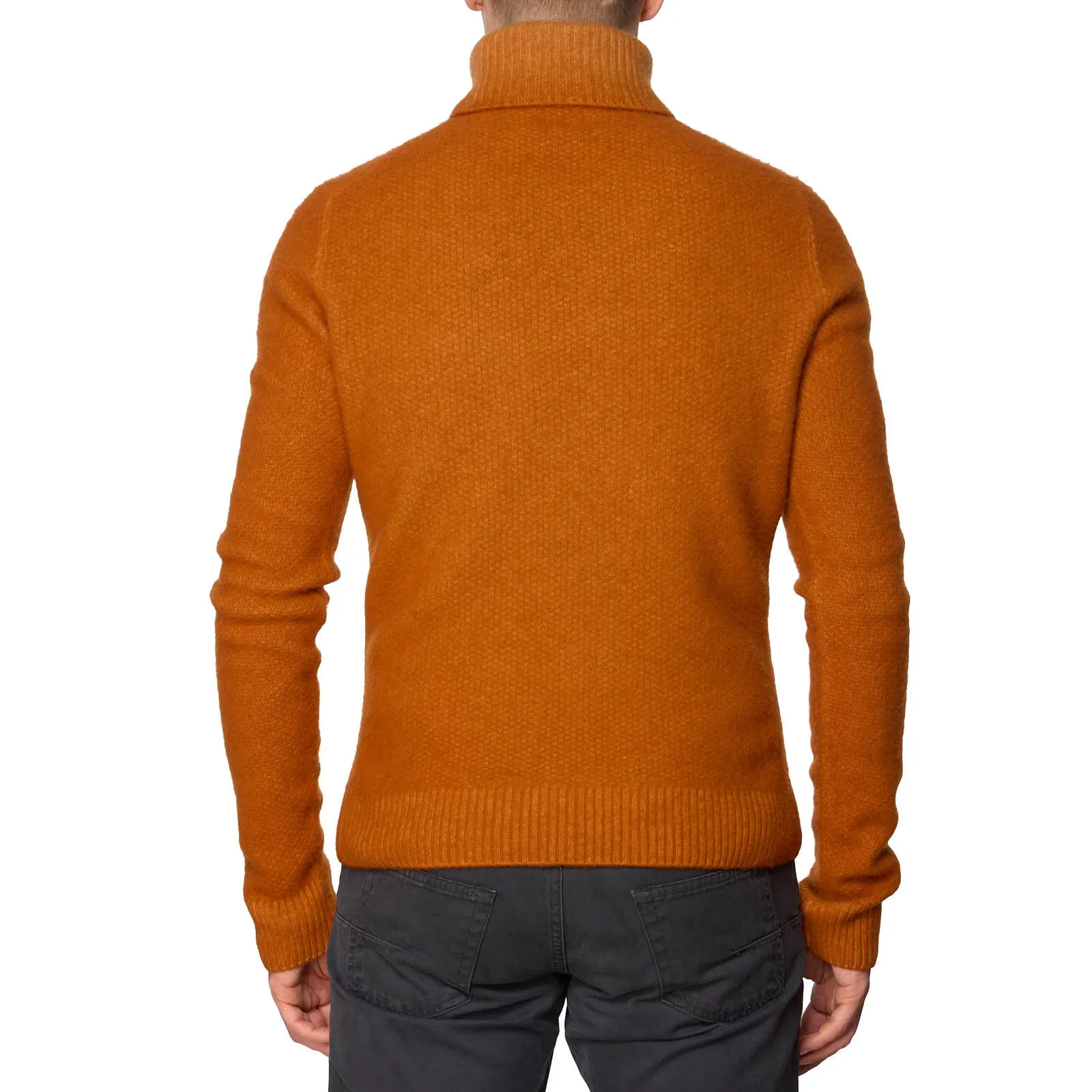 BORGONERO Virgin Wool-Cashmere Knit Turtleneck Sweater NEW Slim