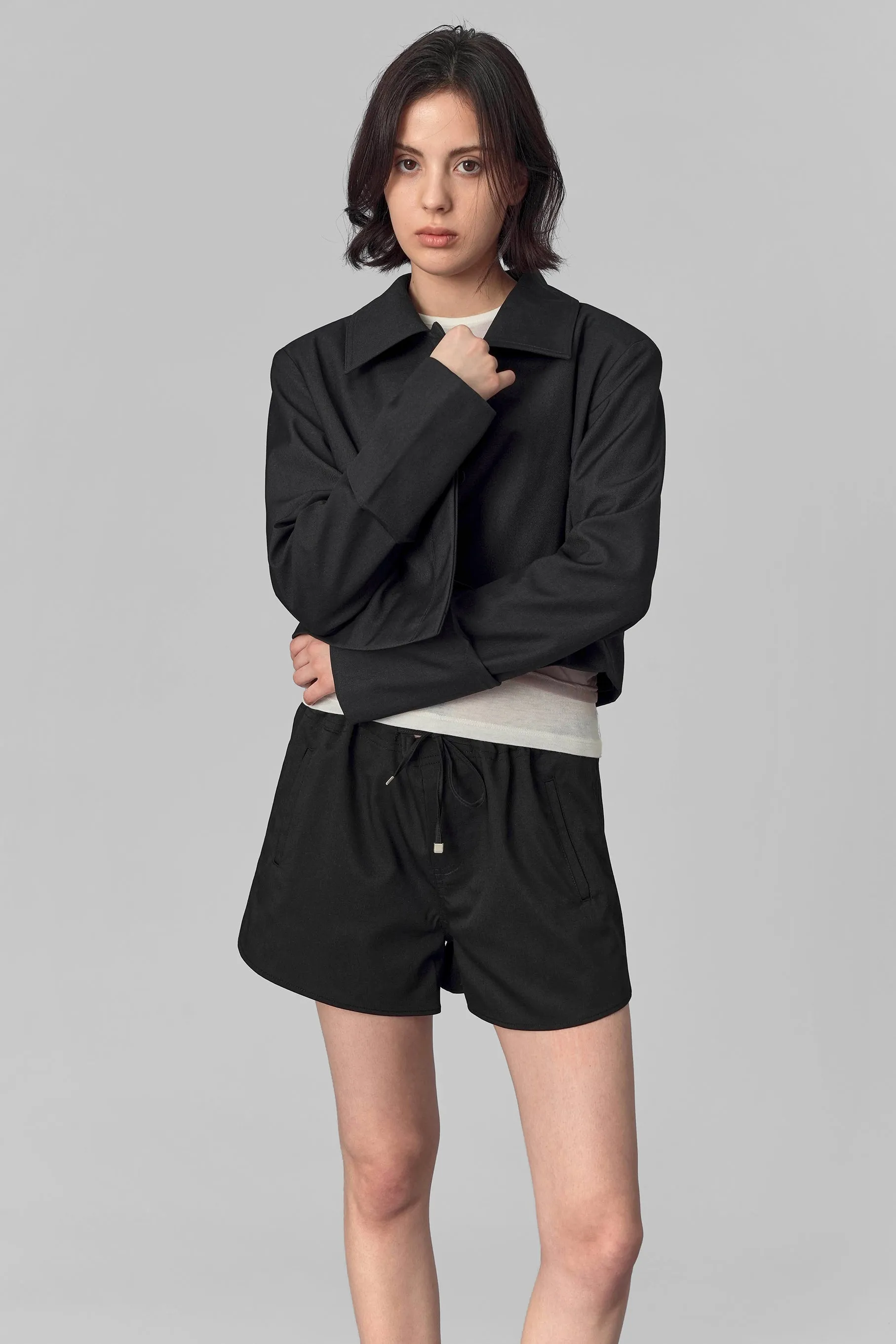 Brighton Cropped Jacket, Charcoal