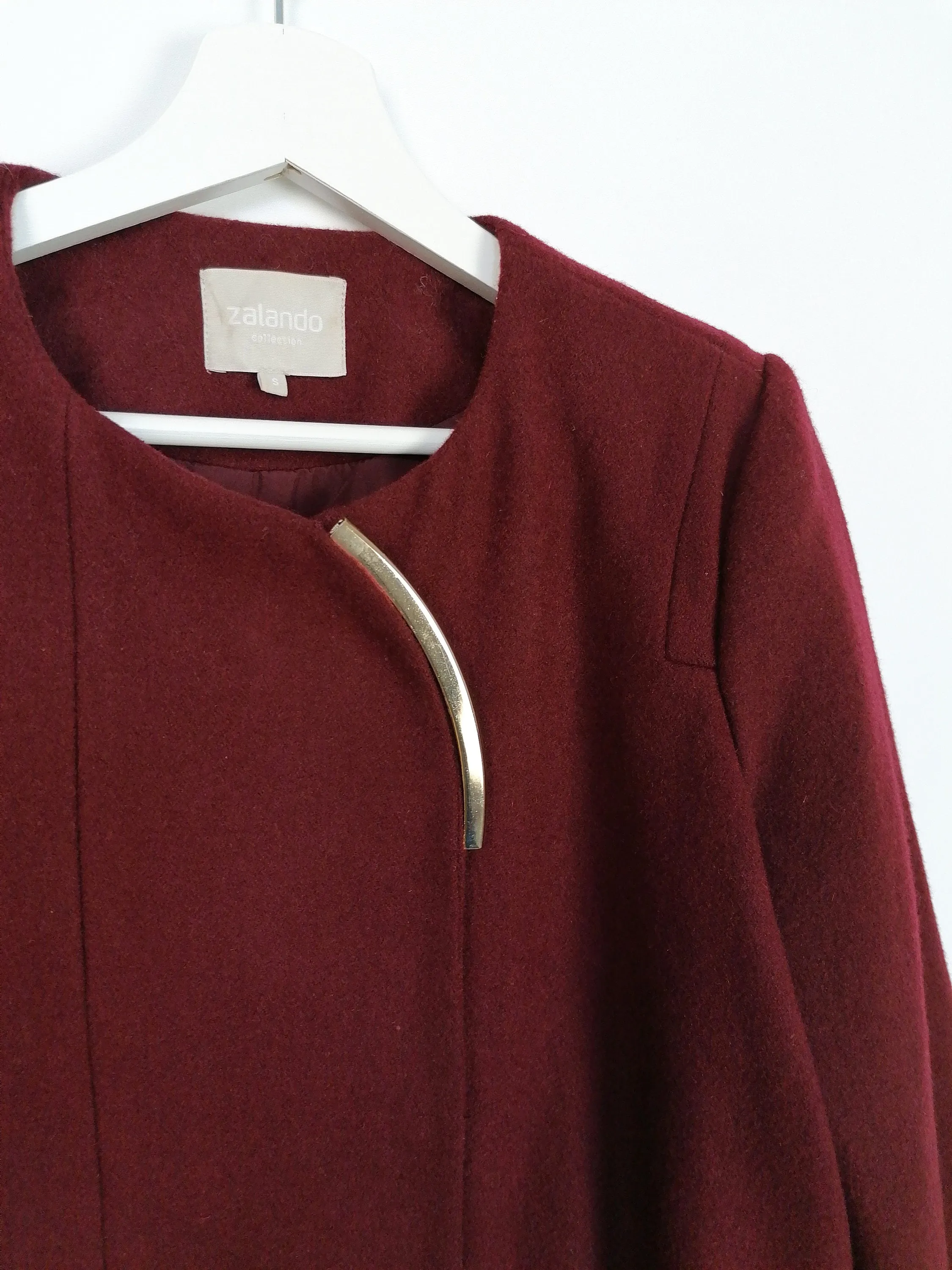 Burgundy Wool Coat - size S