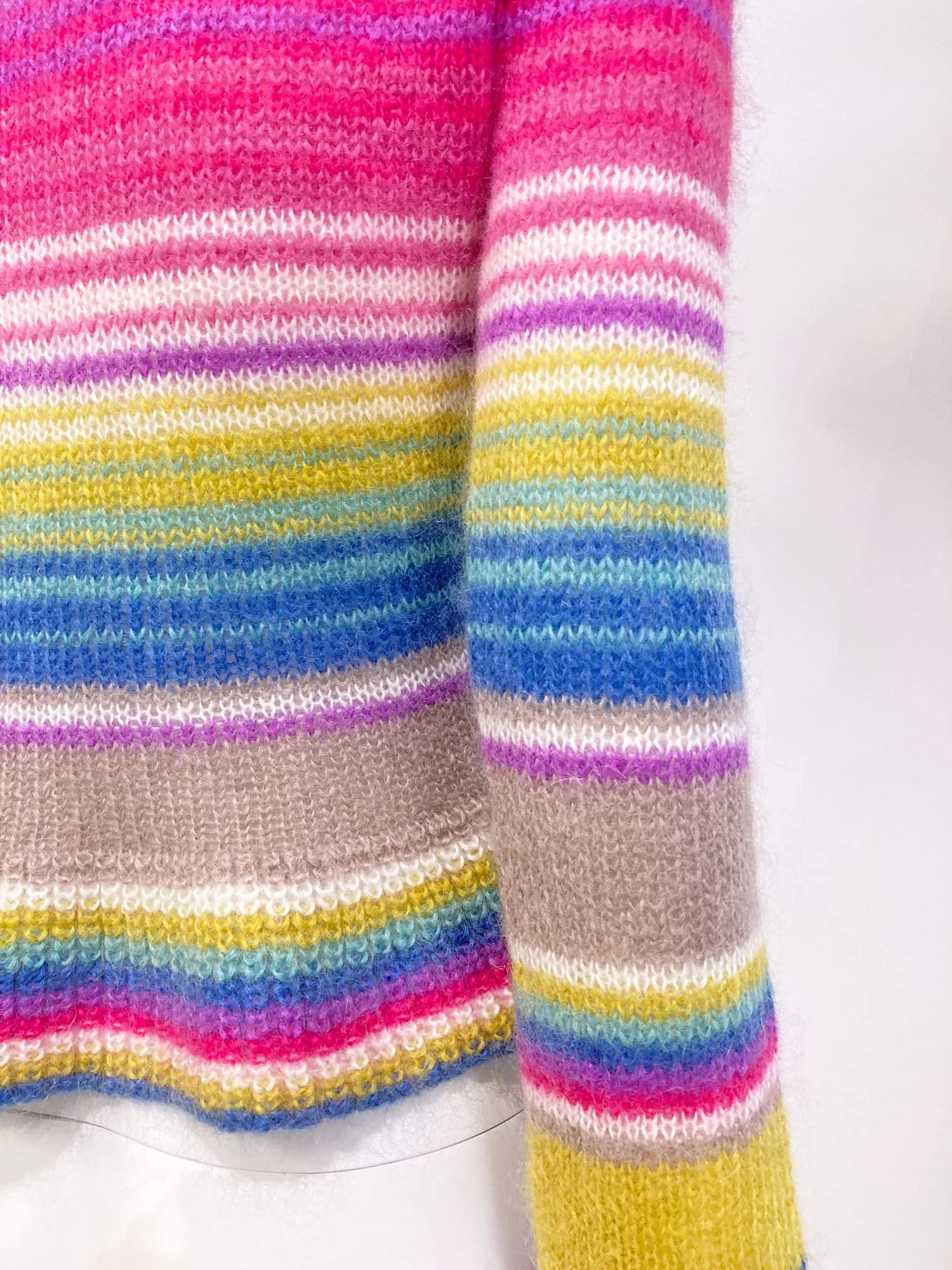 Byblos Blu 1990s multicolour striped mohair turtleneck jumper - sz 40