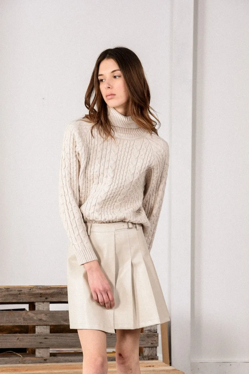 Cable Stitch Turtleneck Sweater