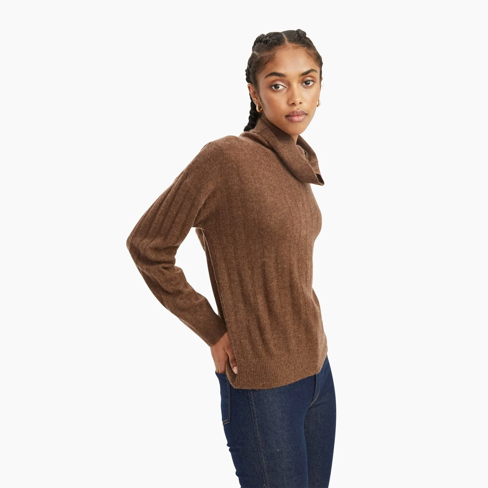 Cashmere Relaxed Ribbed Turtleneck