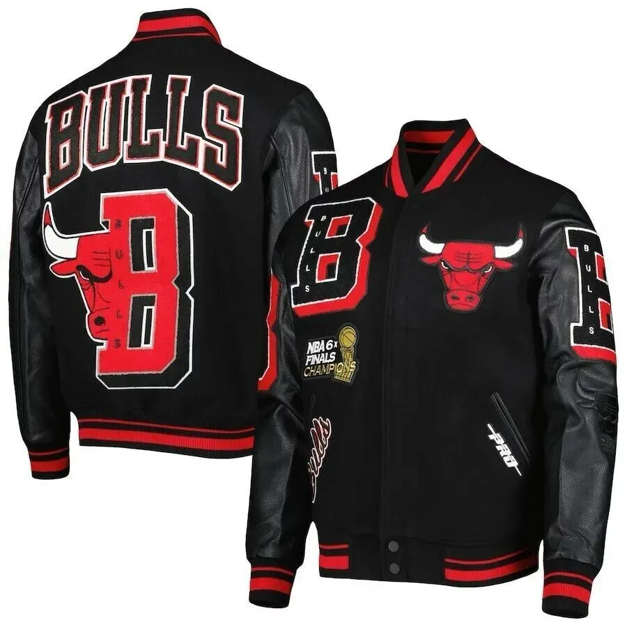 Chicago Bull Mashup Varsity Letterman All Season Light Weight Breathable Bomber