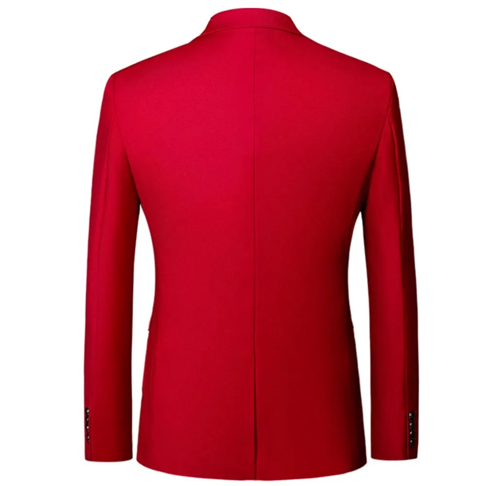 Classic Red Blazer Two Buttons Blazer