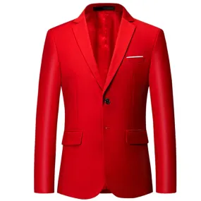 Classic Red Blazer Two Buttons Blazer