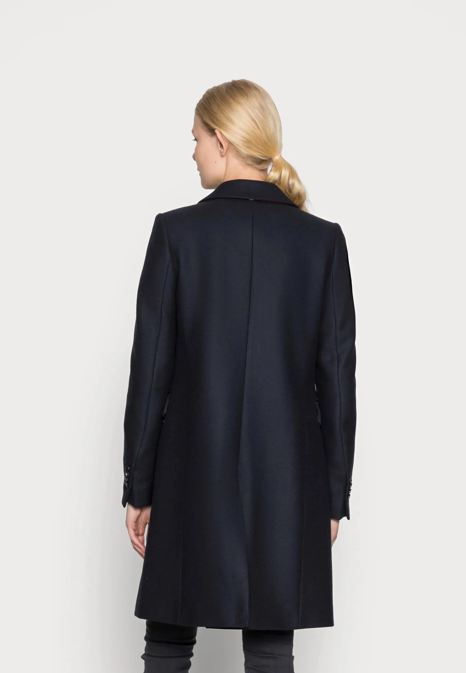 Classic Single Breasted Coat- Navy