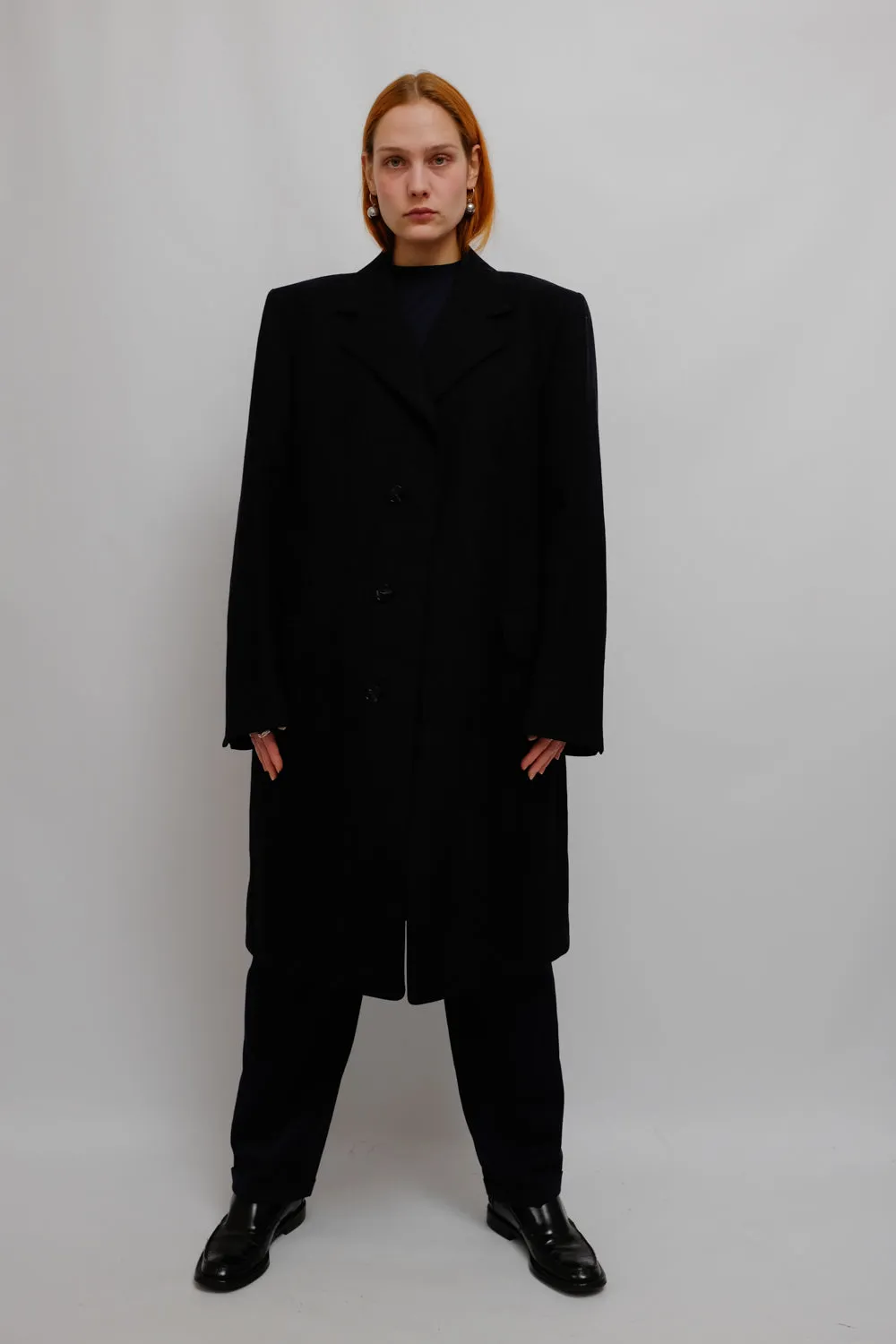 CLEAN NIGHTBLUE PURE WOOL VINTAGE COAT