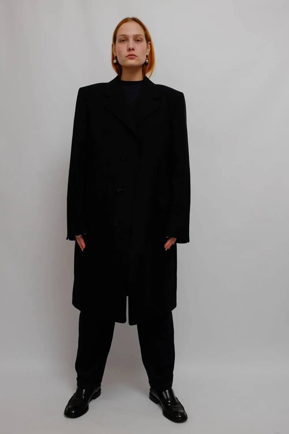 CLEAN NIGHTBLUE PURE WOOL VINTAGE COAT