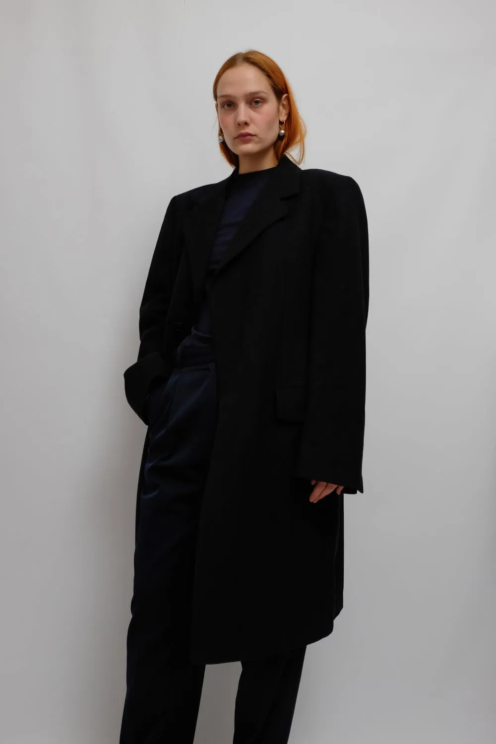 CLEAN NIGHTBLUE PURE WOOL VINTAGE COAT