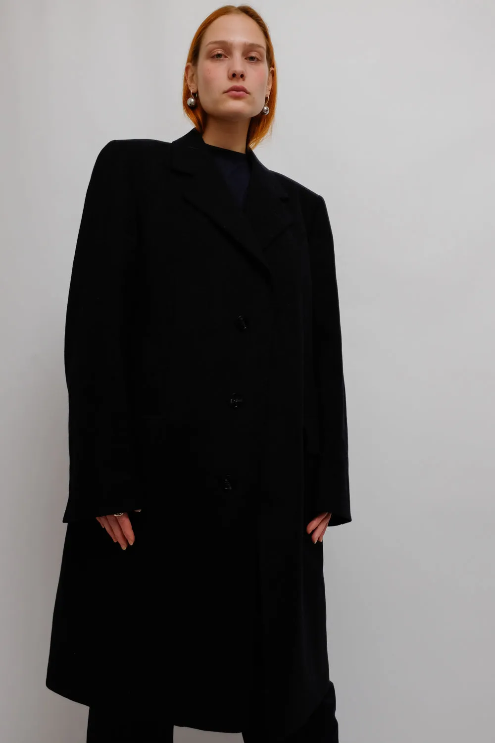 CLEAN NIGHTBLUE PURE WOOL VINTAGE COAT