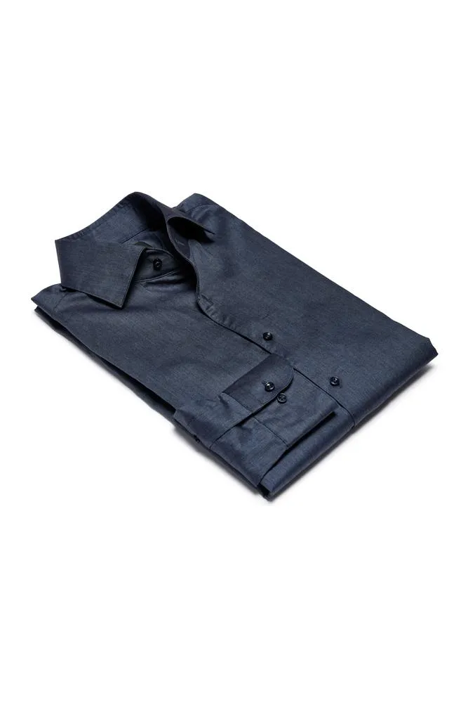 Cooper Shirt  - Sharkskin Blue Cotton Shirt