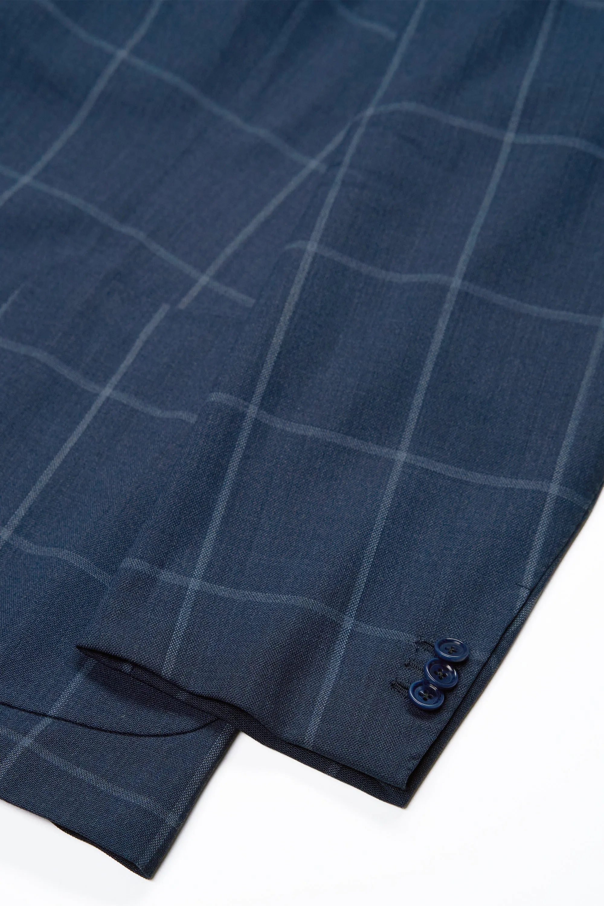 Dalcuore Blue Windowpane Wool Sport Coat