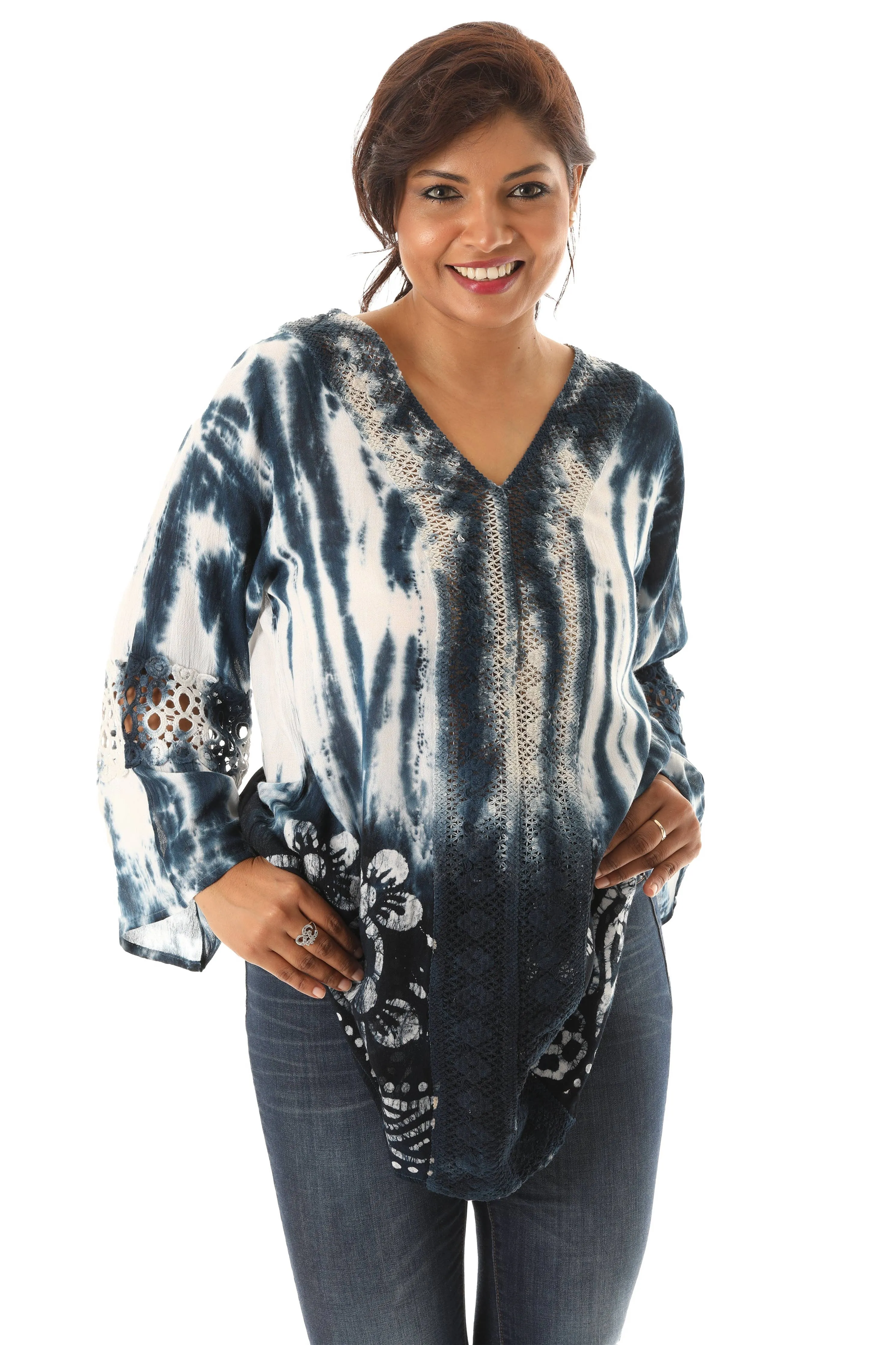 Dana Tie Dye & Floral Tunic Top