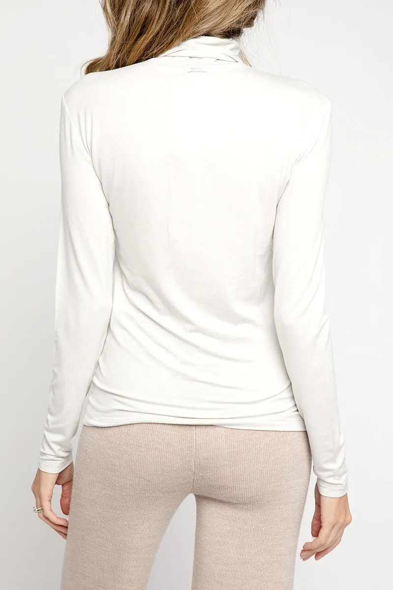 Dede Turtleneck Top in Beige