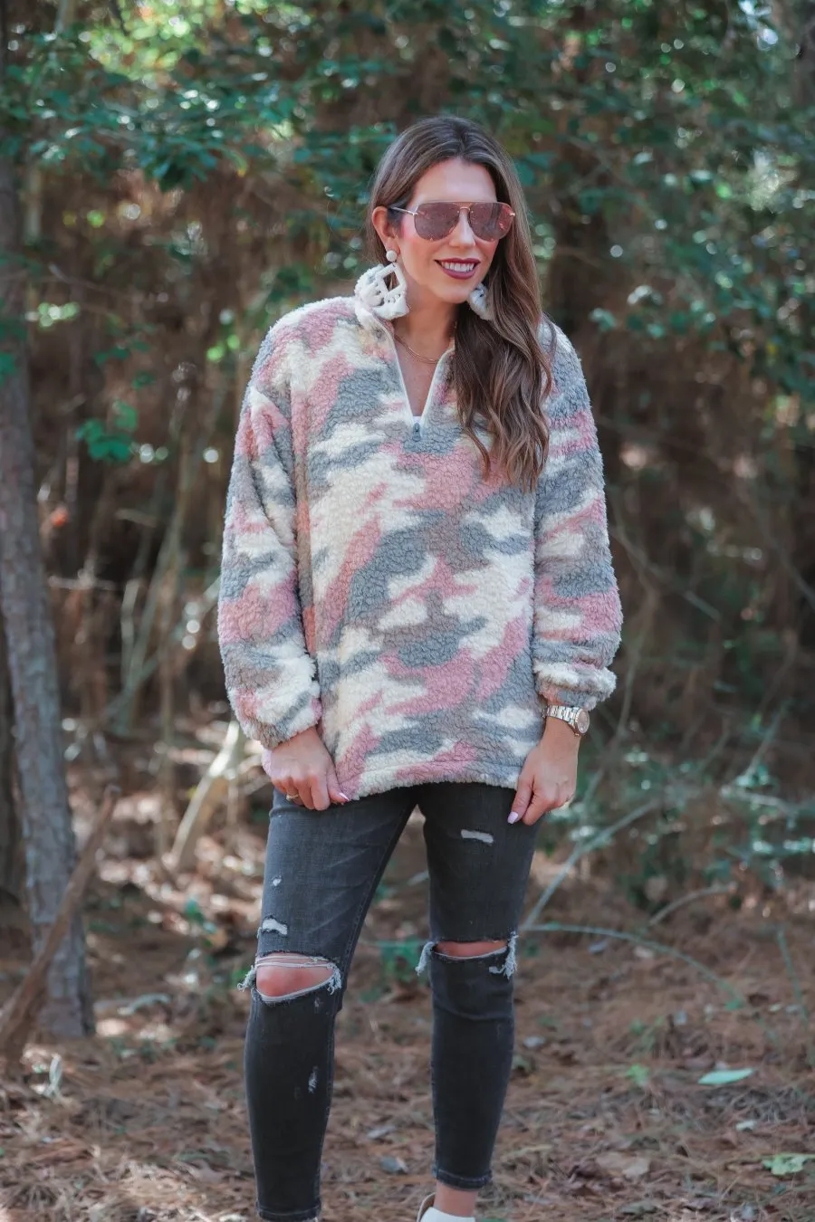 Denver Pink Camo Pullover