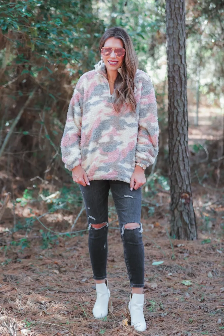 Denver Pink Camo Pullover