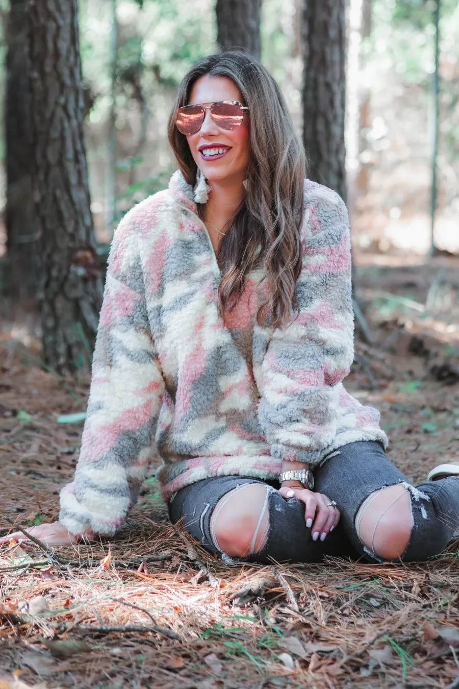 Denver Pink Camo Pullover