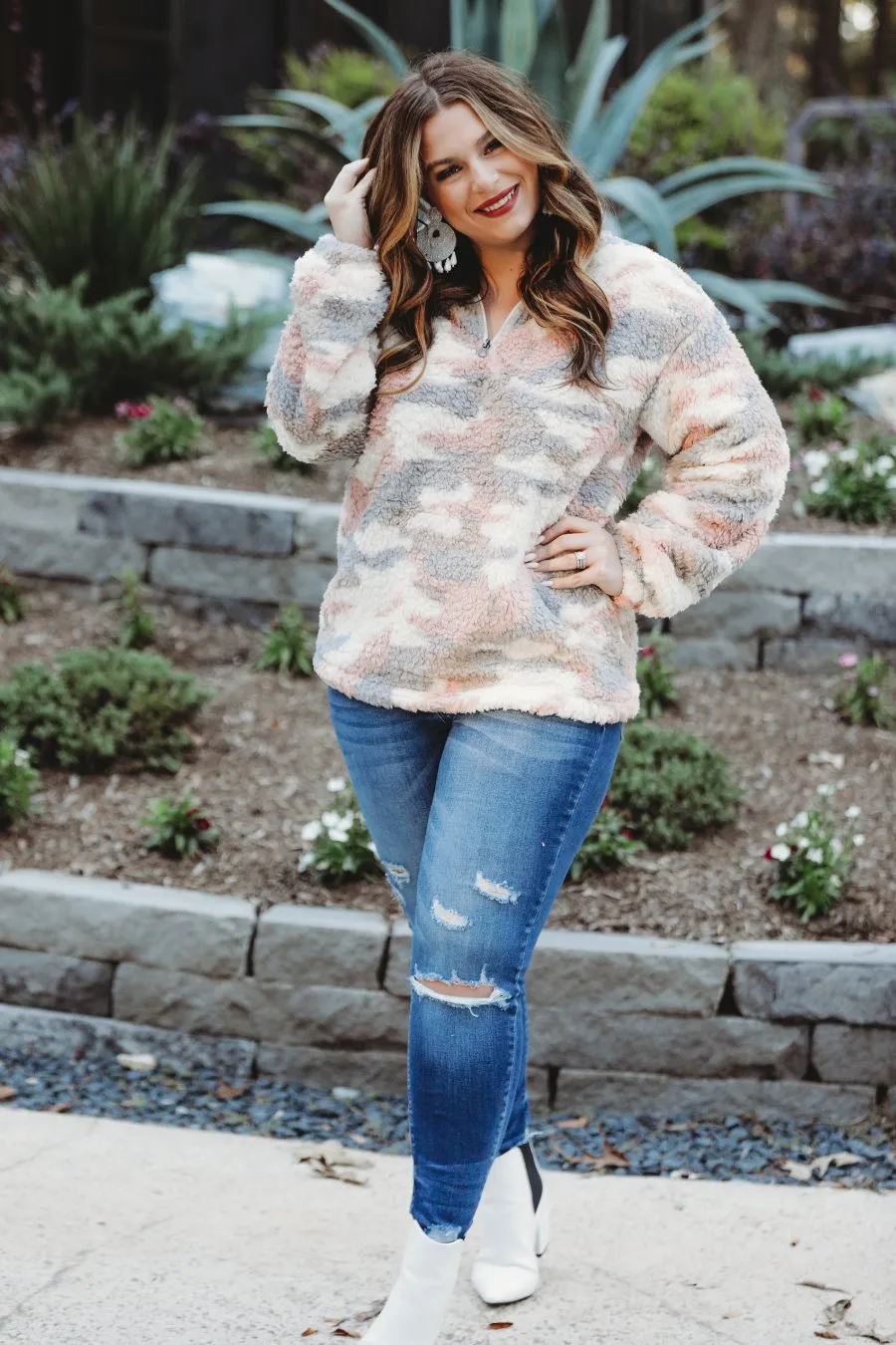 Denver Pink Camo Pullover