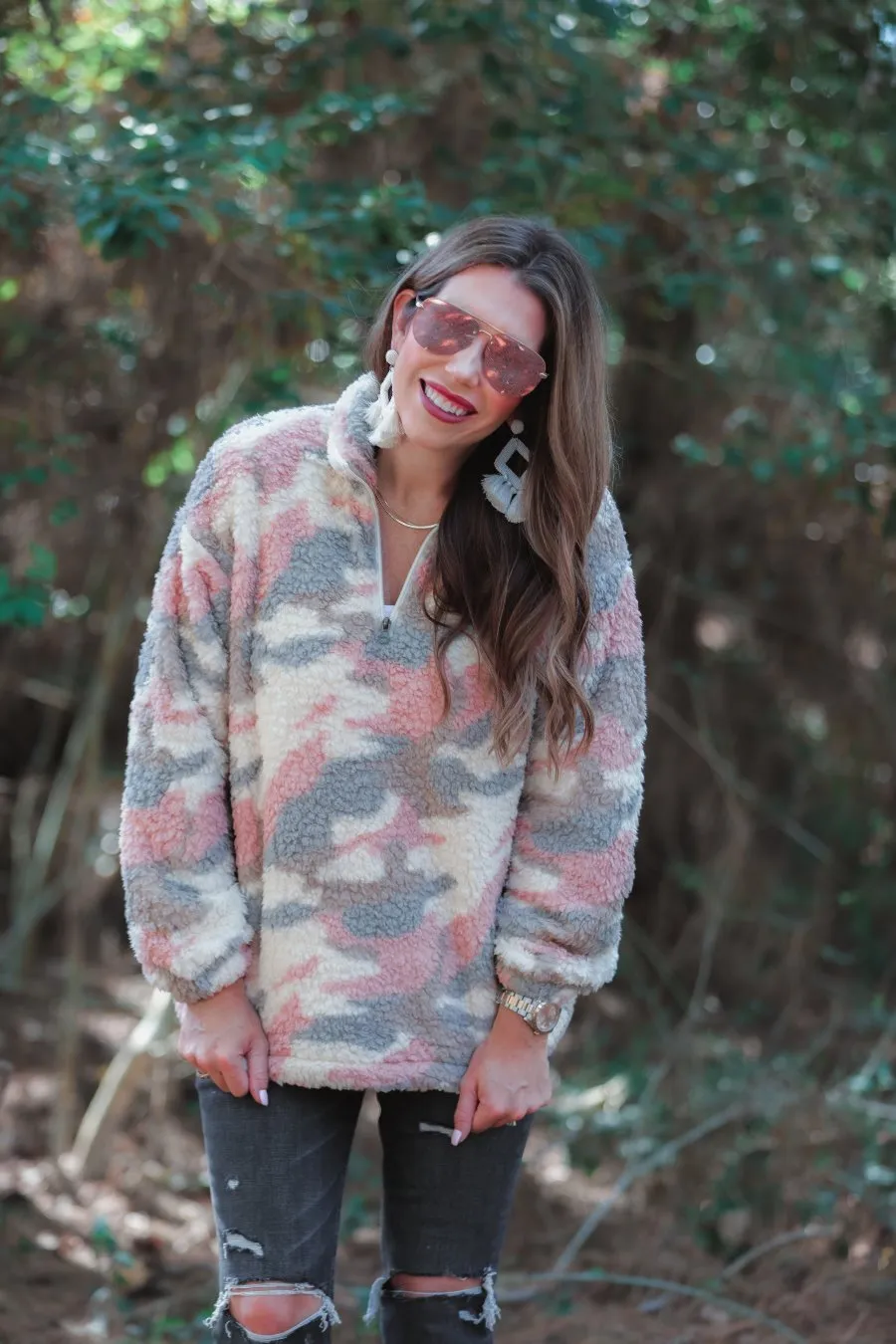 Denver Pink Camo Pullover