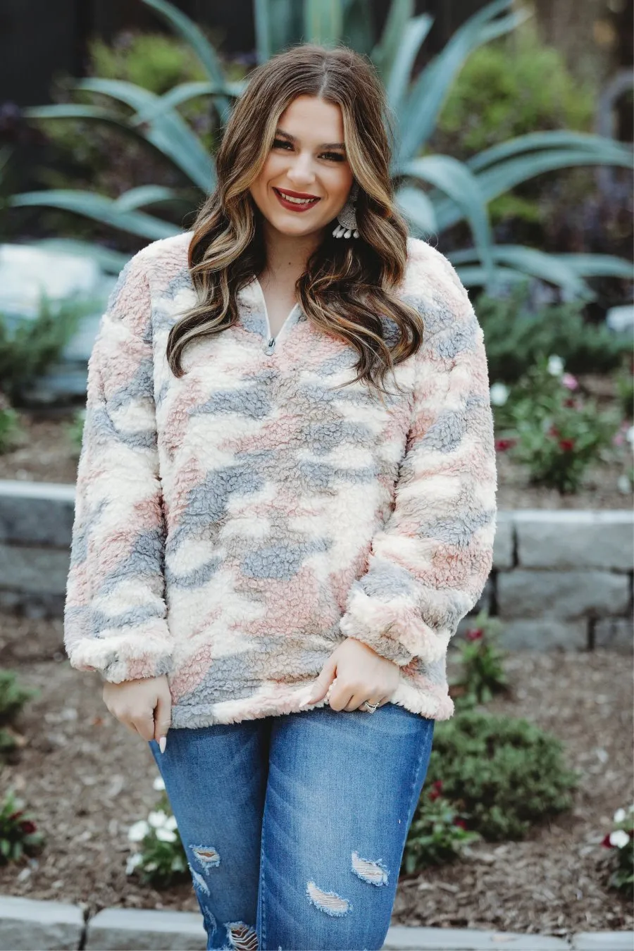 Denver Pink Camo Pullover