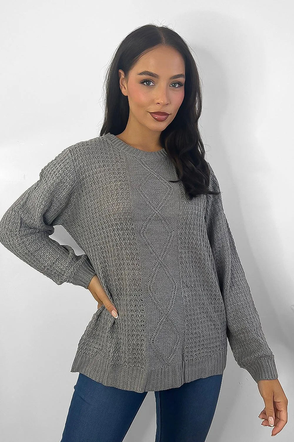 Diamond Pattern Detail Pullover