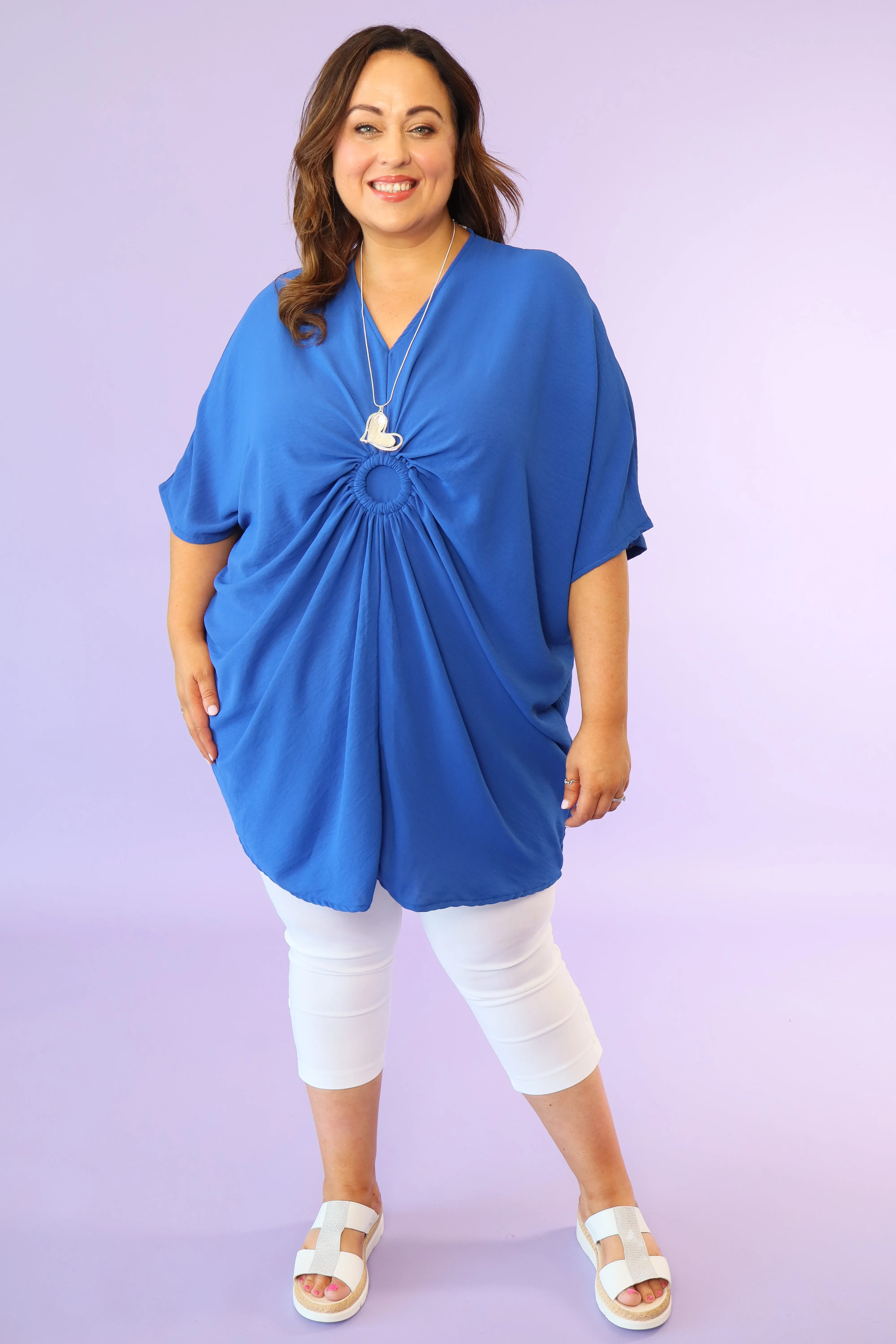 Elena Oversized Tunic in Royal Blue