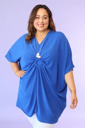 Elena Oversized Tunic in Royal Blue