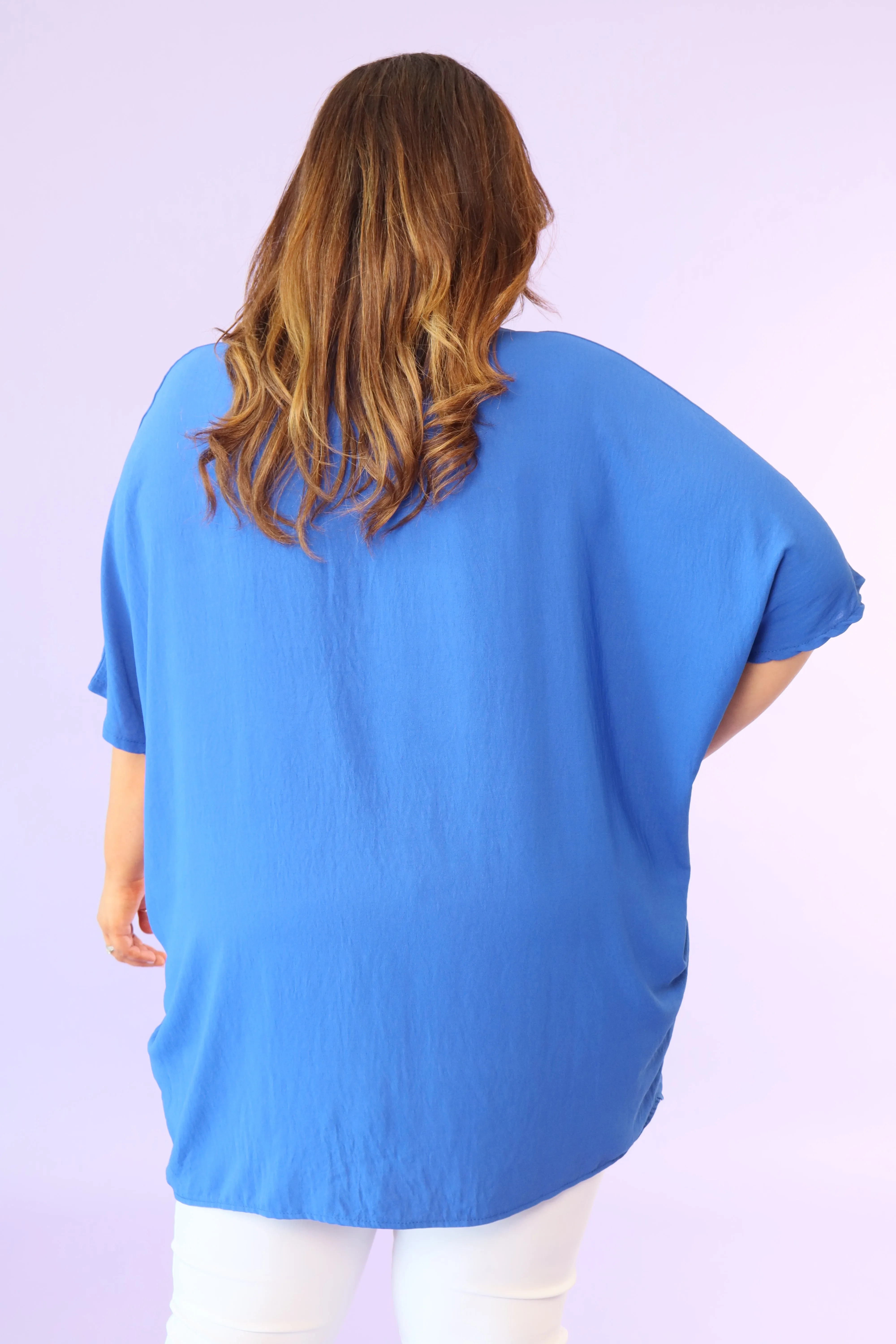 Elena Oversized Tunic in Royal Blue