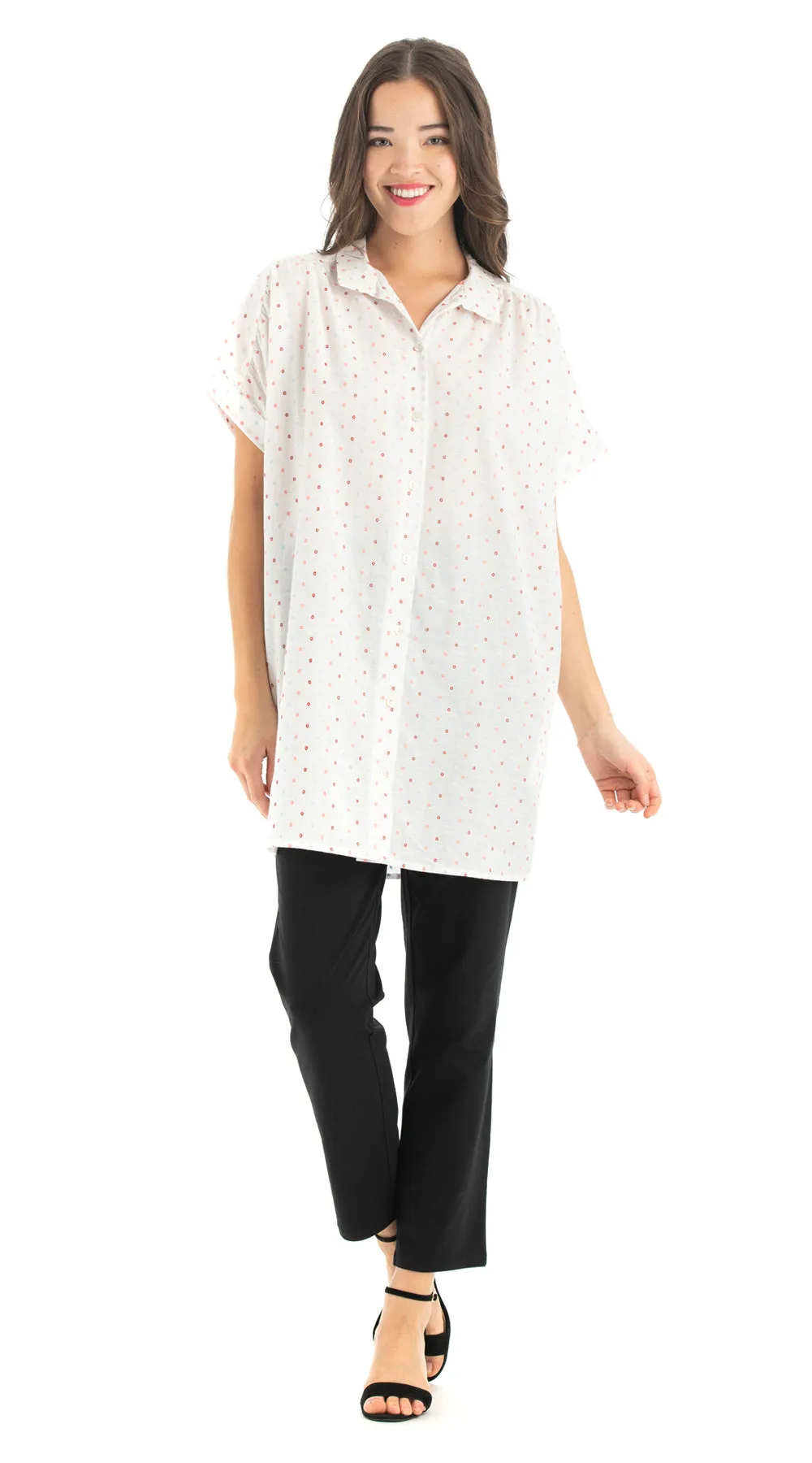 Elena Tunic - white flecks - cotton