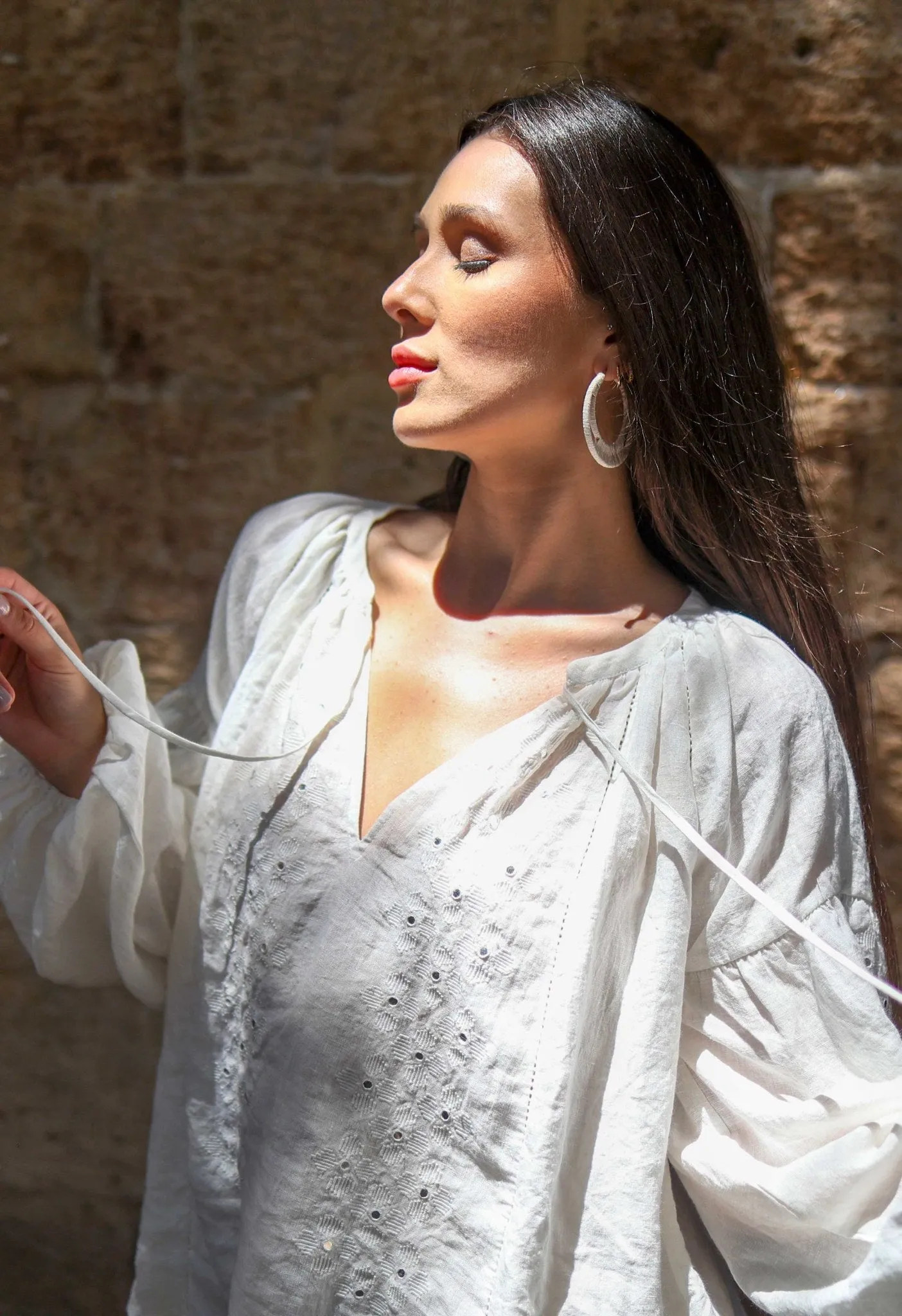 EVERY SUMMER - THE MIRROR EMBROIDERED LINEN TUNIC