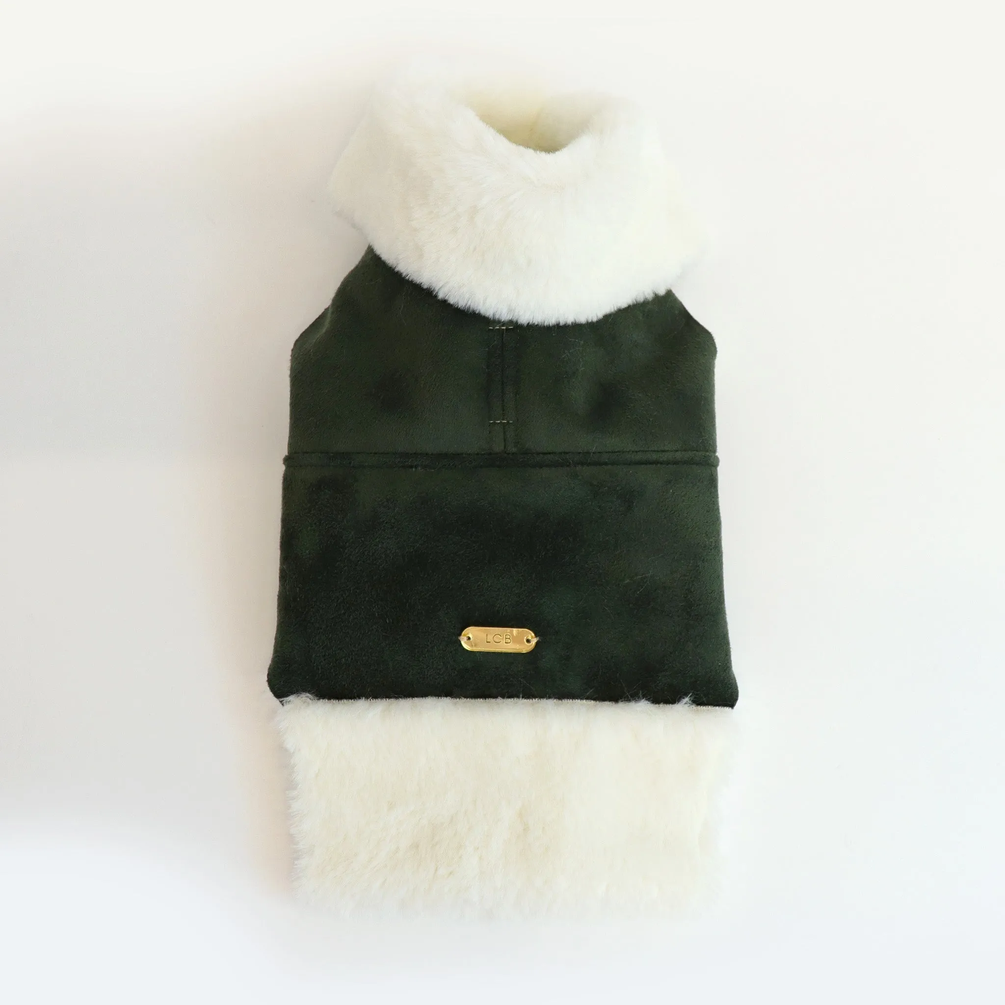 Faux Lambskin Coat - Hunter Green