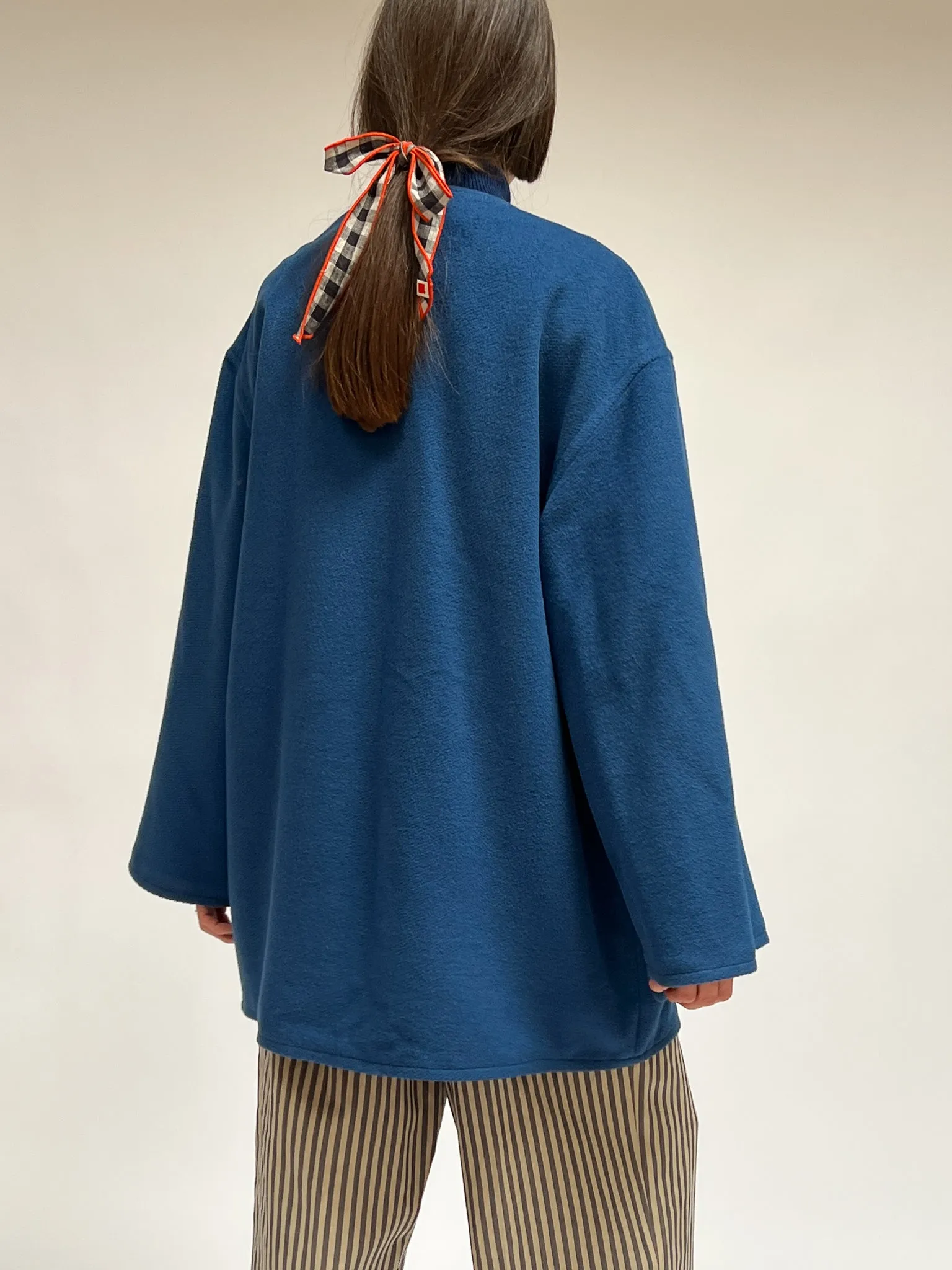 Ferragamo Blue Wool Swing Coat (L)