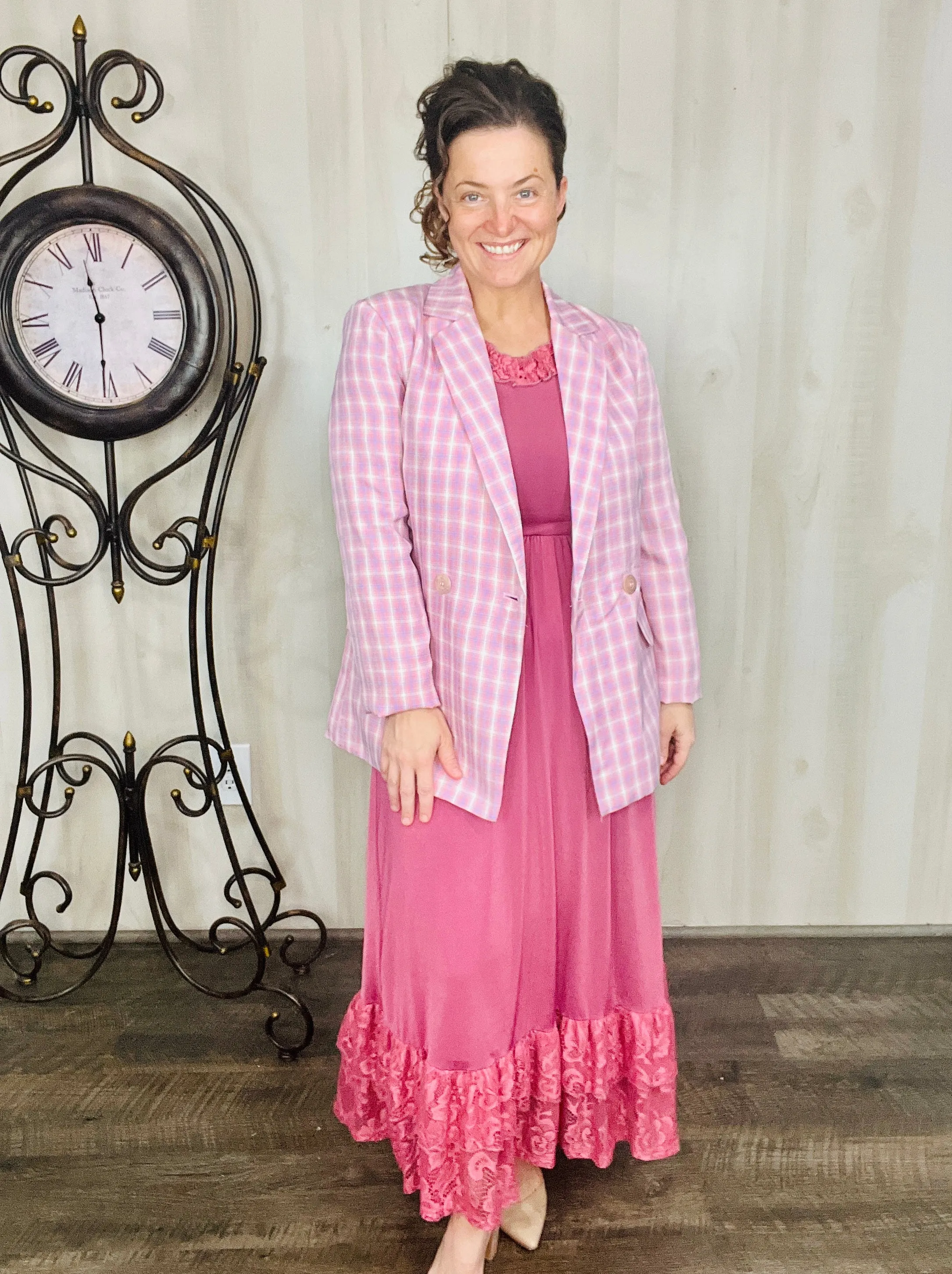 Gingham Pink Blazer