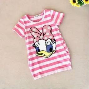 Girls Striped Ducky Image Tunic Dress