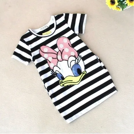 Girls Striped Ducky Image Tunic Dress